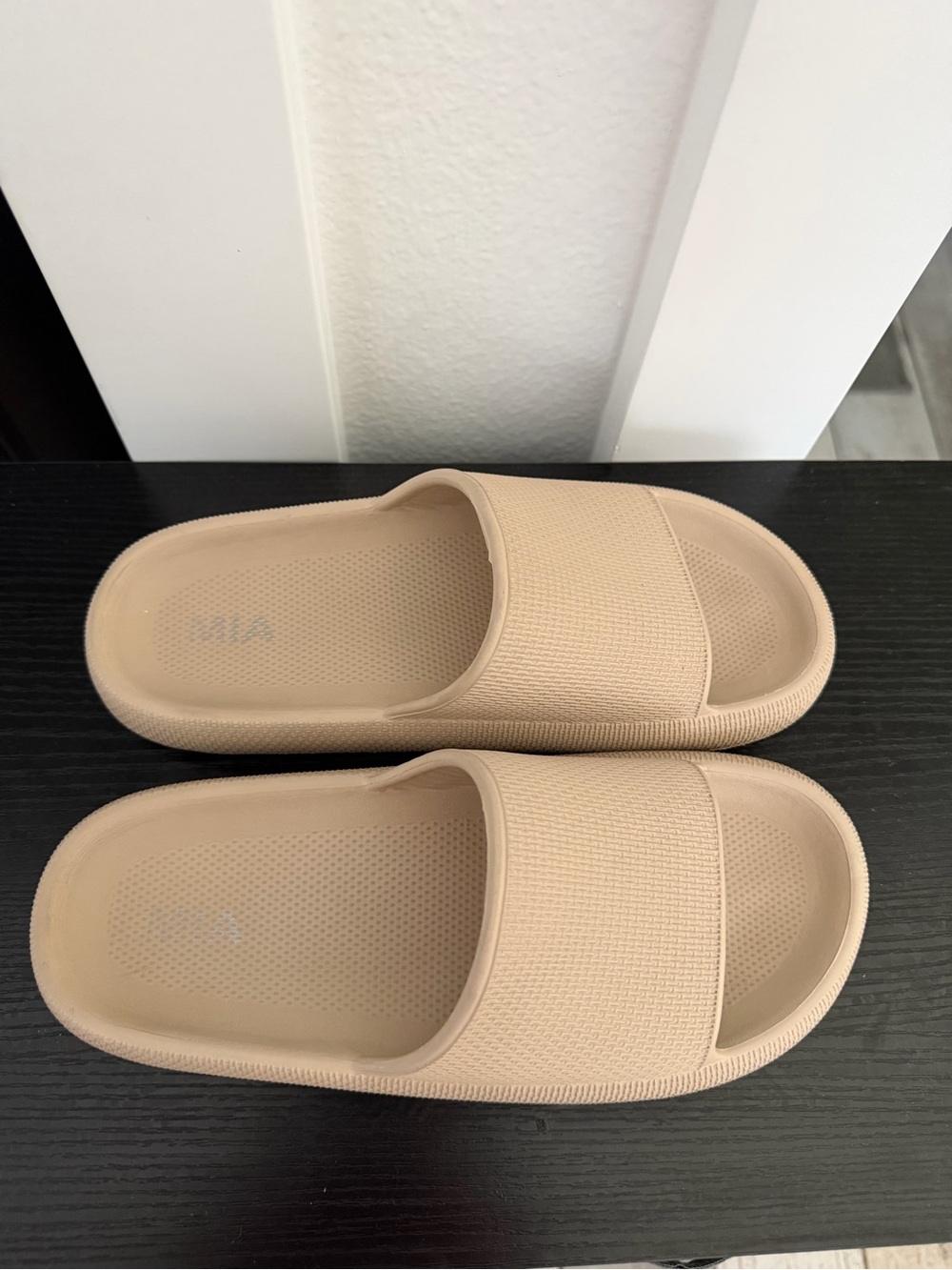 MIA Beige Slide Sandals